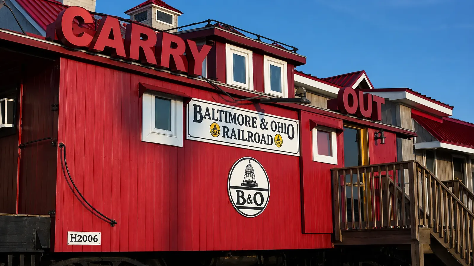 Hooper's red Baltimore & Ohio Railroad 'Carry Out' caboose