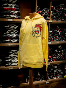 of hammered at Hoopers hoodie in yellow