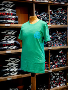 Front of sneaky Pete short sleeve t-shirt green