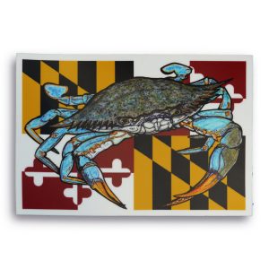 Maryland Flag & Blue Crab Sticker