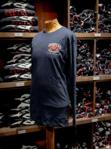 Front of Hooper's American Flag long sleeve tee